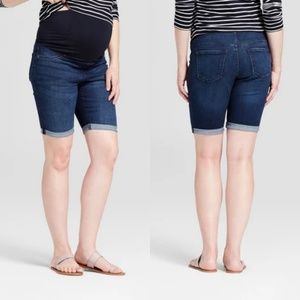 4/$25 Maternity Crossover Panel Bermuda Jean Short